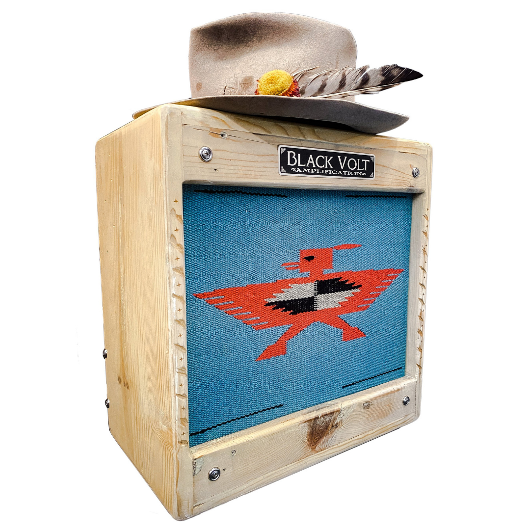 TREM-O-HAWK custom amplifier in reclaimed pine